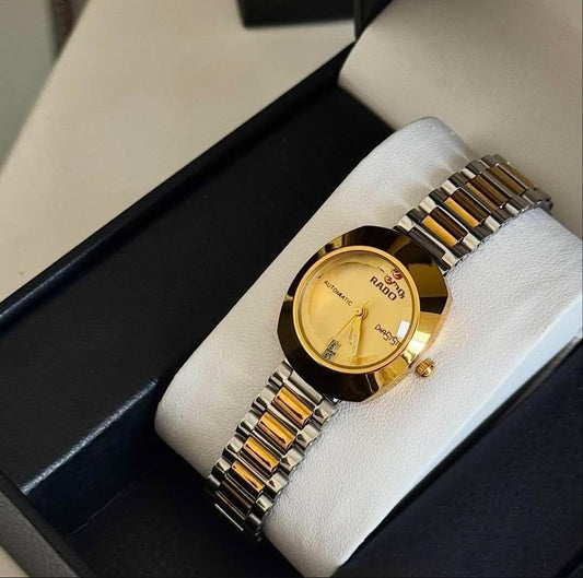 Two-Tone Automatic Women’s Watch – White & Gold Dial